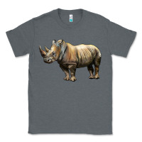 Charcoal Heather Rhino Illustrations Classic Tee - LillyAllenDesigns