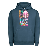 Pigment Midnight Navy Love Rabbit Easter Day Urban Hoodie - HowdyJamesFarm