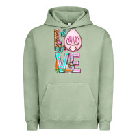 Pigment Oil Green Love Rabbit Easter Day Urban Hoodie - HowdyJamesFarm