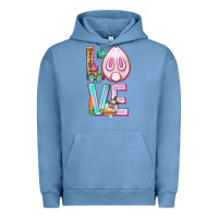 Pigment Pebble Blue Love Rabbit Easter Day Urban Hoodie - HowdyJamesFarm