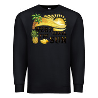 Black here comes the sun Premium Sweatshirt - BarkalooDesign