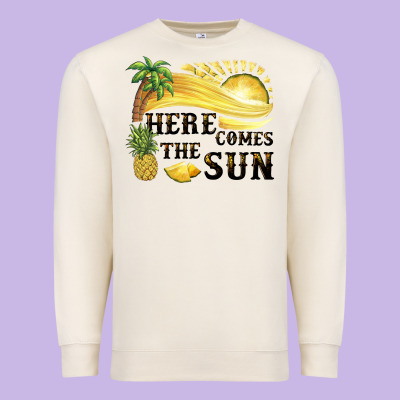 Here Comes The Sun Premium Sweatshirt Designed By Barkaloodesign