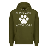 Army Green Plays Well With Dogs Premium Hoodie - Bettercallsaul