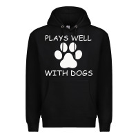 Black Plays Well With Dogs Premium Hoodie - Bettercallsaul