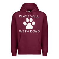 Burgundy Plays Well With Dogs Premium Hoodie - Bettercallsaul