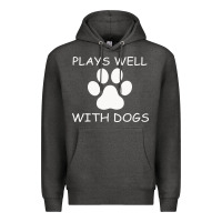 Charcoal Heather Plays Well With Dogs Premium Hoodie - Bettercallsaul