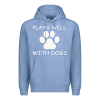 Colony Blue Plays Well With Dogs Premium Hoodie - Bettercallsaul