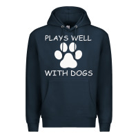 Navy Plays Well With Dogs Premium Hoodie - Bettercallsaul