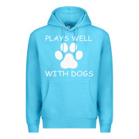 Ocean Blue Plays Well With Dogs Premium Hoodie - Bettercallsaul