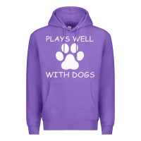 Purple Plays Well With Dogs Premium Hoodie - Bettercallsaul