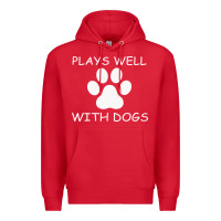 Red Plays Well With Dogs Premium Hoodie - Bettercallsaul