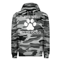 Slate Camo Plays Well With Dogs Premium Hoodie - Bettercallsaul