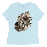 Baby Blue Wolf skull Ladies Tee - RanaPortraitStore