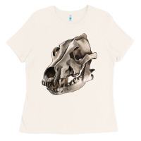 Bone Wolf skull Ladies Tee - RanaPortraitStore