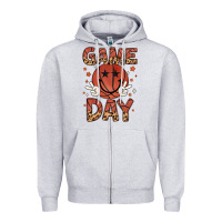 Heather Grey game day Zipper Hoodie - MaliasSmallBusiness