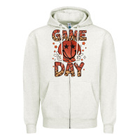 Oatmeal Heather game day Zipper Hoodie - MaliasSmallBusiness