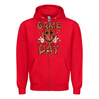 Red game day Zipper Hoodie - MaliasSmallBusiness