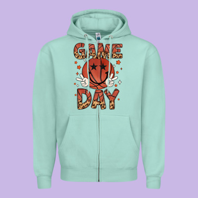 Game Day Zipper Hoodie Designed By Maliassmallbusiness