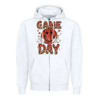 White game day Zipper Hoodie - MaliasSmallBusiness