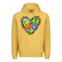 Antique Gold autism heart Premium Hoodie - JahusDesignShop