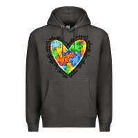 Charcoal Heather autism heart Premium Hoodie - JahusDesignShop