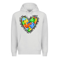 Dove Grey autism heart Premium Hoodie - JahusDesignShop