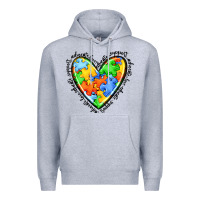 Heather Grey autism heart Premium Hoodie - JahusDesignShop