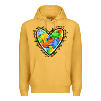 Mustard autism heart Premium Hoodie - JahusDesignShop