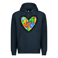 Navy autism heart Premium Hoodie - JahusDesignShop