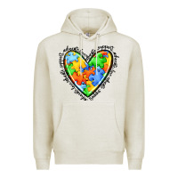 Oatmeal Heather autism heart Premium Hoodie - JahusDesignShop