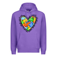 Purple autism heart Premium Hoodie - JahusDesignShop