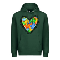 Sports Green autism heart Premium Hoodie - JahusDesignShop