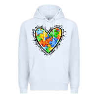 White autism heart Premium Hoodie - JahusDesignShop