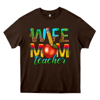 Chocolate Brown wife mom teacher Heavy Core Tee - texasbilliewilder