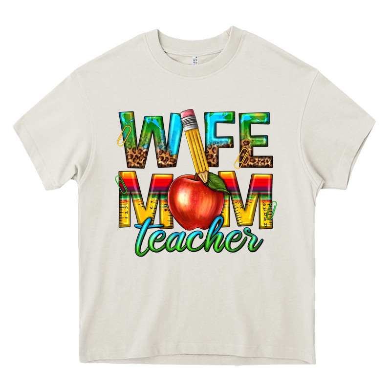 Wife Mom Teacher Heavy Core Tee by texasbilliewilder | Teevron