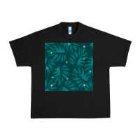 Black Tropical  Leaves Seamless Pattern Urban Heavy Tee - BundleAndBundleShop
