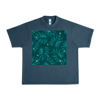 Midnight Navy Tropical  Leaves Seamless Pattern Urban Heavy Tee - BundleAndBundleShop