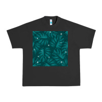 Pigment Black Tropical  Leaves Seamless Pattern Urban Heavy Tee - BundleAndBundleShop