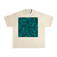 Sandshell Tropical  Leaves Seamless Pattern Urban Heavy Tee - BundleAndBundleShop