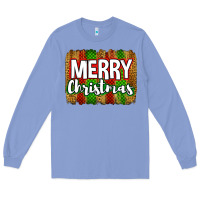 Colony Blue merry christmas brushstroke Long Sleeve Tee - Jasminsmagicworld
