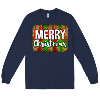 Navy merry christmas brushstroke Long Sleeve Tee - Jasminsmagicworld