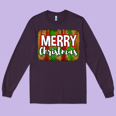 Merry Christmas Brushstroke Long Sleeve Tee Designed By Jasminsmagicworld