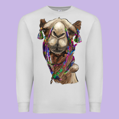 Tie Dye Camel Premium Sweatshirt Designed By Barkaloodesign