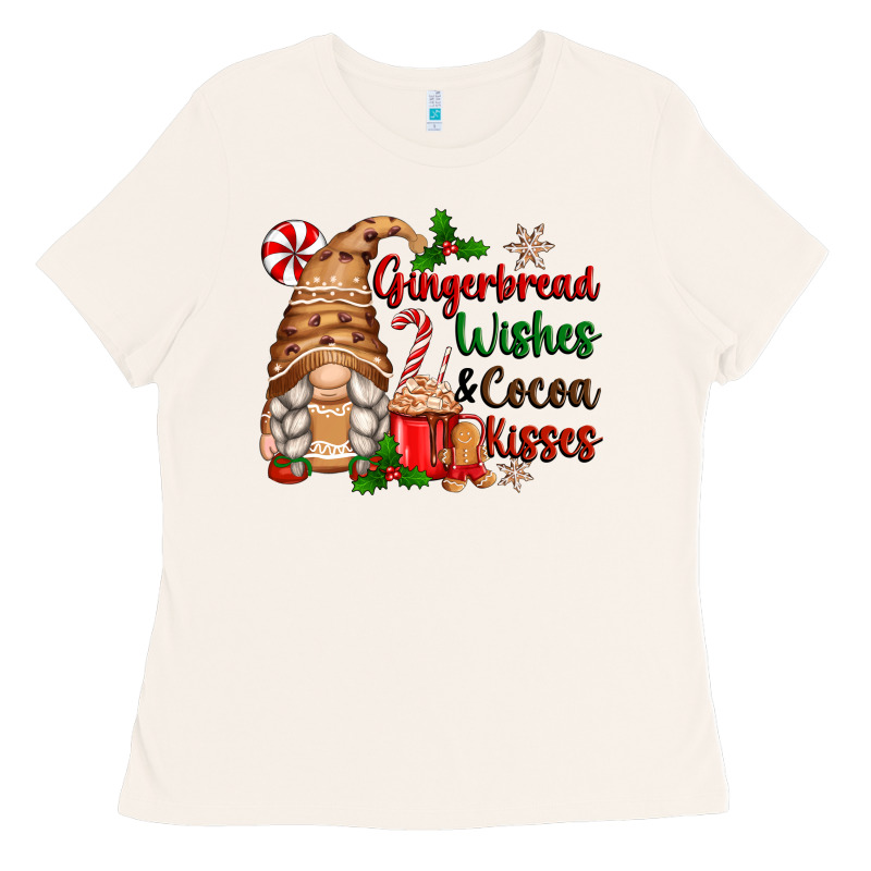 Gingerbread Wishes And Cocoa Kisses Ladies Tee by Zillion Design Studio | Teevron
