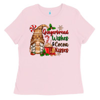 Bubblegum Pink gingerbread wishes and cocoa kisses Ladies Tee - Zillion Design Studio