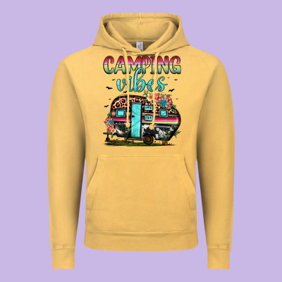 Camping Vibes Vintage Hoodie Designed By Jahusdesignshop