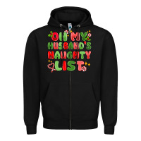 Black on my husband's naughty list Zipper Hoodie - MaliasSmallBusiness