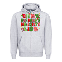 Heather Grey on my husband's naughty list Zipper Hoodie - MaliasSmallBusiness