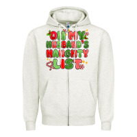 Oatmeal Heather on my husband's naughty list Zipper Hoodie - MaliasSmallBusiness