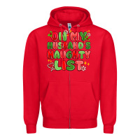Red on my husband's naughty list Zipper Hoodie - MaliasSmallBusiness